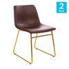 Flash Furniture 2 Pk 18 Inch Dark Brown LeatherSoft Dining Chairs ET-ER18345-18-DB-GG